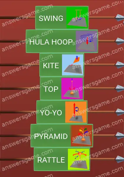 Answers to the game Word Logic Castle 5 Toy physics