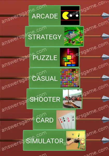 Answers to the game Word Logic Castle 5 Game genres