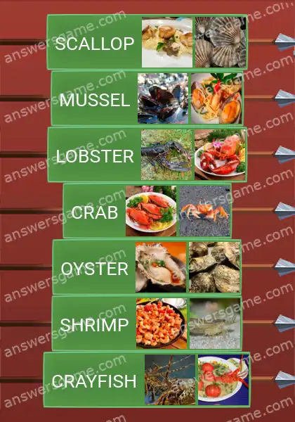 Answers to the game Word Logic Castle 5 Delicious underwater