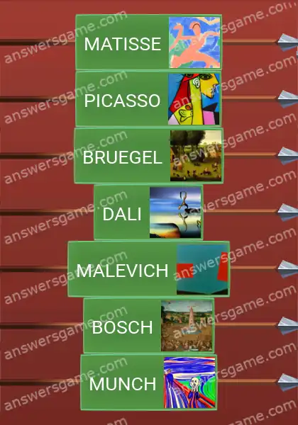 Answers to the game Word Logic Castle 5 Imitate the masterpieces