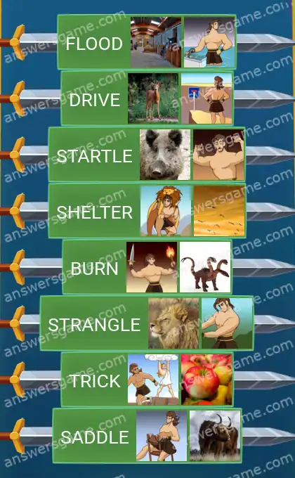 Answers to the game Word Logic Castle 5 Labours of Hercules