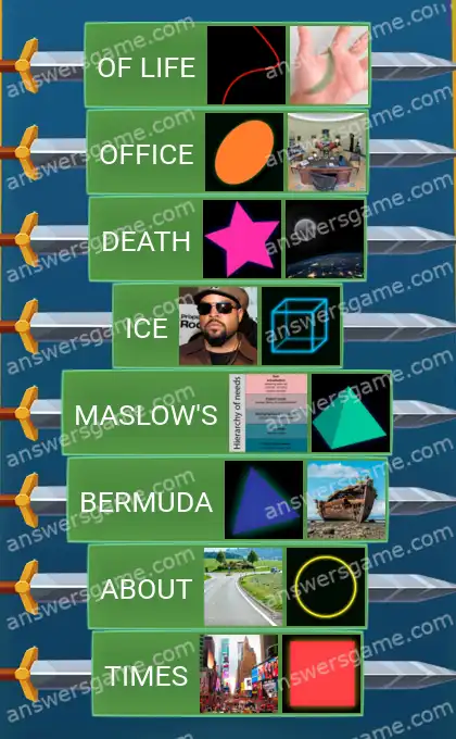 Answers to the game Word Logic Castle 5 Take shape