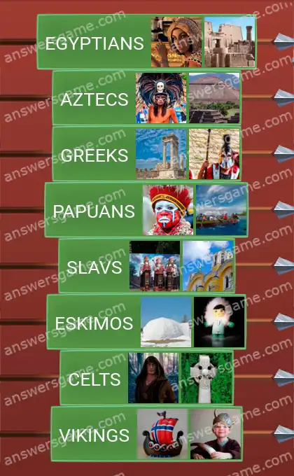 Answers to the game Word Logic Castle 5 Early peoples