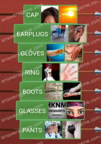 Answers to the game Word Logic Castle 6 Putting on