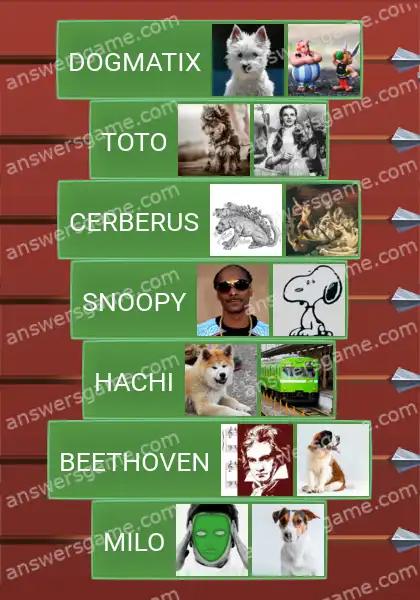 Answers to the game Word Logic Castle 6 Dog stars