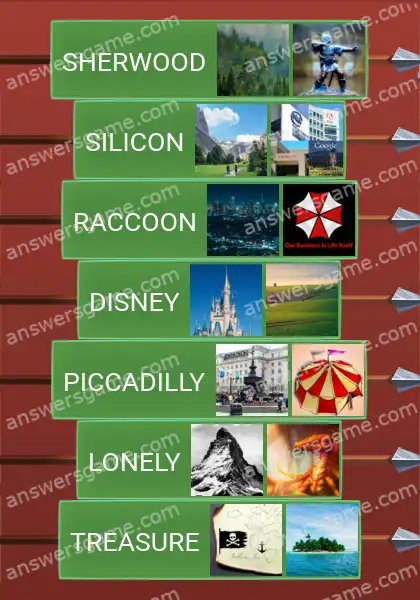 Answers to the game Word Logic Castle 6 Fictional geography