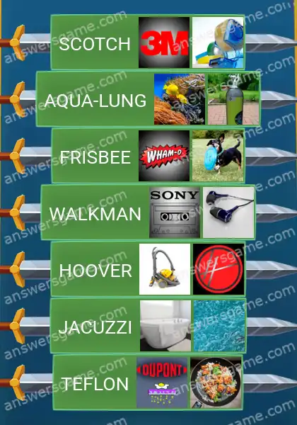 Answers to the game Word Logic Castle 6 Household name