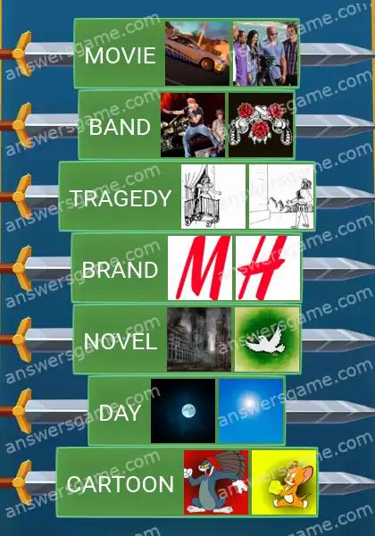 Answers to the game Word Logic Castle 6 Like salt and pepper