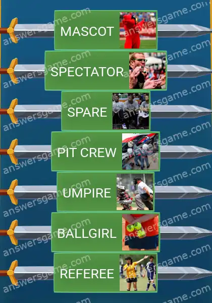 Answers to the game Word Logic Castle 6 On the sideline