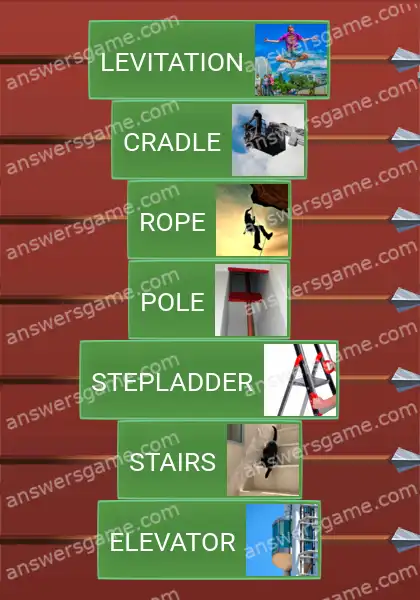 Answers to the game Word Logic Castle 6 Up we go