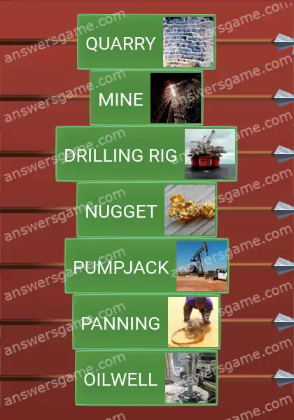 Answers to the game Word Logic Castle 6 Mining