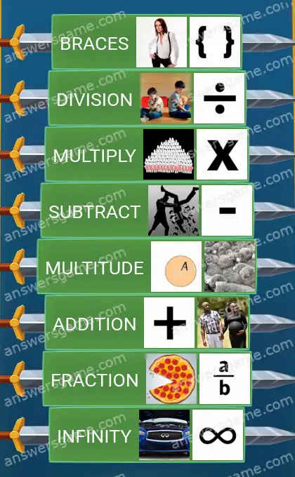 Answers to the game Word Logic Castle 6 Real life Math