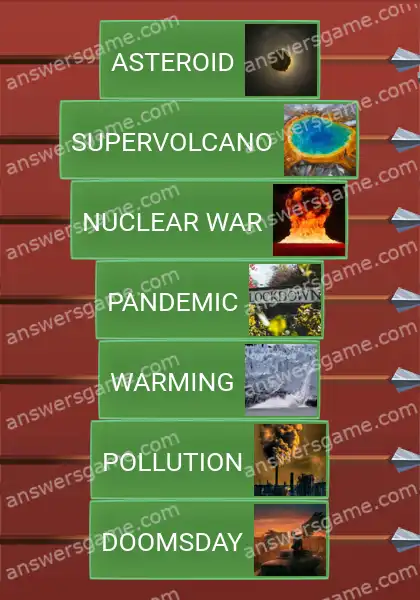 Answers to the game Word Logic Castle 7 Disasters upon us
