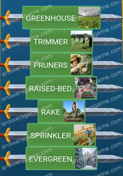 Answers to the game Word Logic Castle 7 Gardenscapes