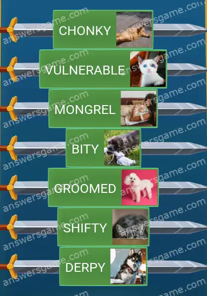 Answers to the game Word Logic Castle 7 Family pet