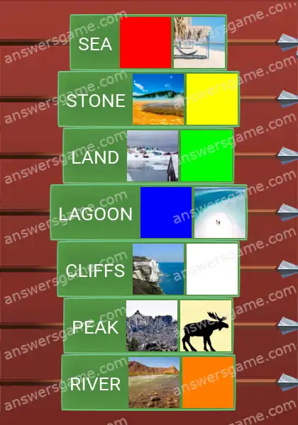 Answers to the game Word Logic Castle 7 Geography in colors