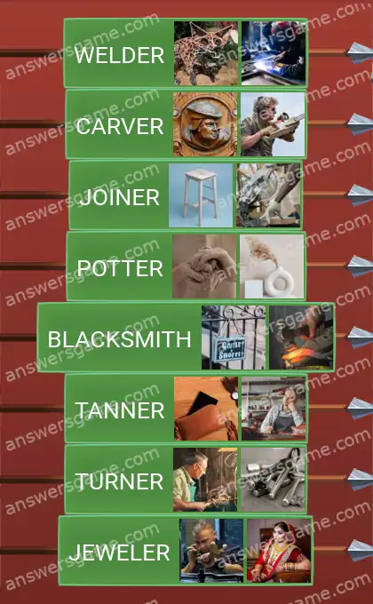 Answers to the game Word Logic Castle 7 Arts and crafts