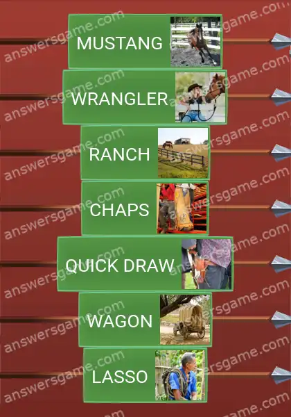 Answers to the game Word Logic Castle 7 Wild wild west