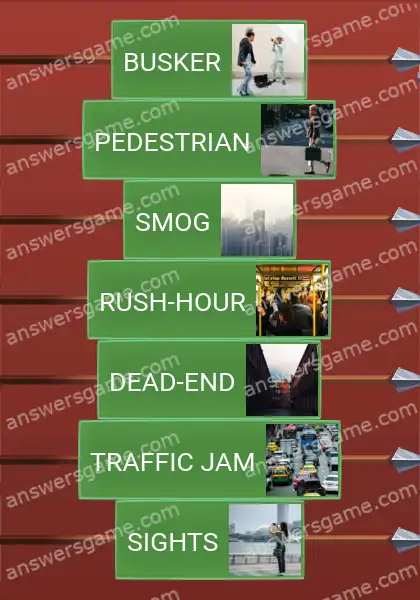 Answers to the game Word Logic Castle 7 Big city life