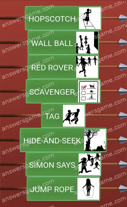 Answers to the game Word Logic Castle 7 On the playground