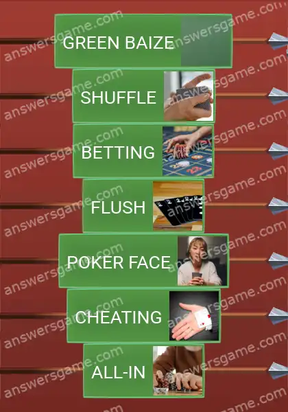 Answers to the game Word Logic Castle 7 Hold 'em