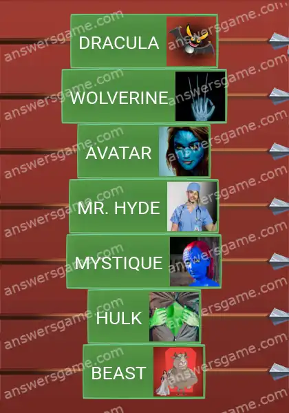 Answers to the game Word Logic Castle 7 Metamorphosis