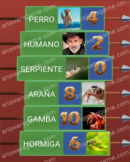 Respuestas al juego Word Logic Castillo 1 Cuántas patas tiene