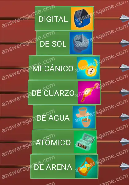 Respuestas al juego Word Logic Castillo 1 Relojes