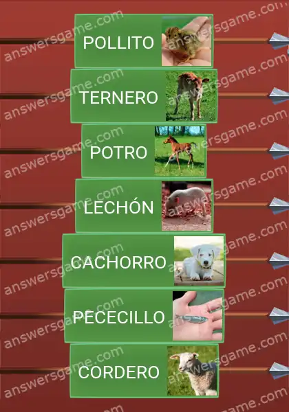 Respuestas al juego Word Logic Castillo 1 Crías