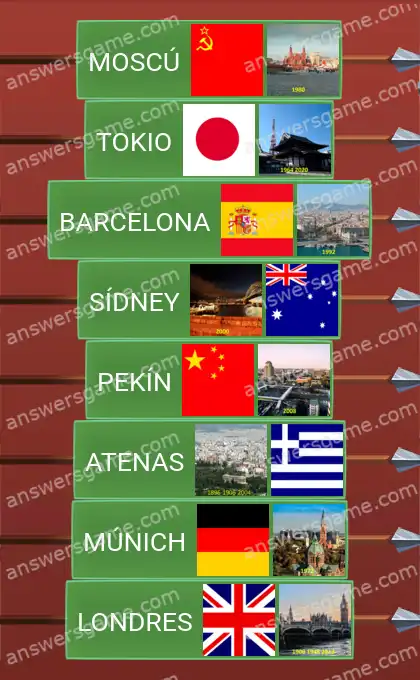 Respuestas al juego Word Logic Castillo 1 Sedes de los Juegos Olímpicos