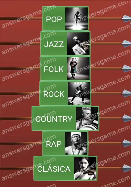 Respuestas al juego Word Logic Castillo 1 Géneros musicales
