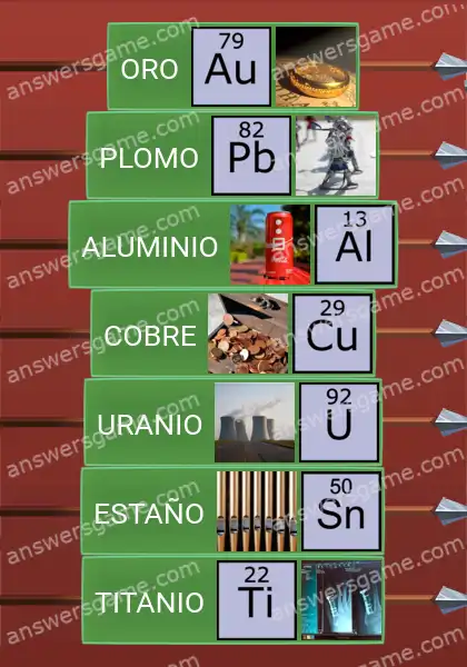 Respuestas al juego Word Logic Castillo 1 Usos del metal