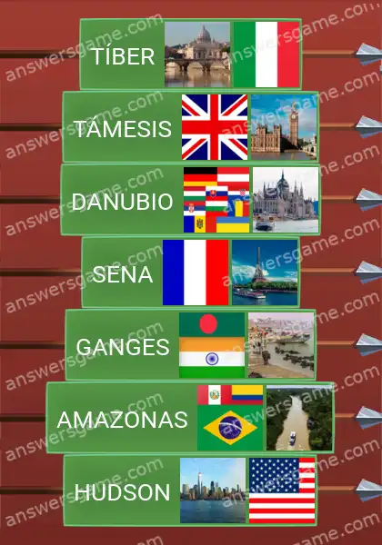 Respuestas al juego Word Logic Castillo 3 Ríos conocidos