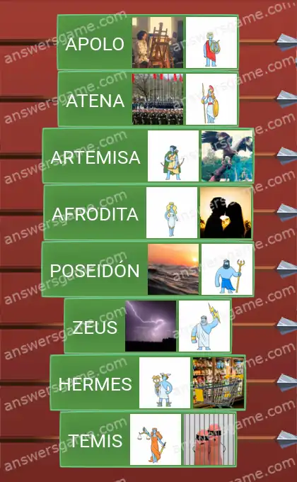 Respuestas al juego Word Logic Castillo 3 Antiguos dioses griegos