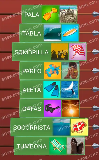 Respuestas al juego Word Logic Castillo 3 En la playa