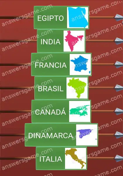 Respuestas al juego Word Logic Castillo 3 Contornos de países