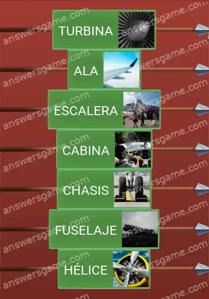 Respuestas al juego Word Logic Castillo 3 Partes de un avión