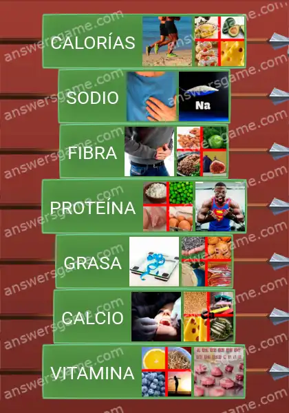 Respuestas al juego Word Logic Castillo 4 Dieta saludable