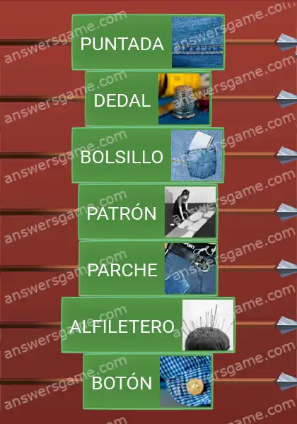 Respuestas al juego Word Logic Castillo 4 Costura