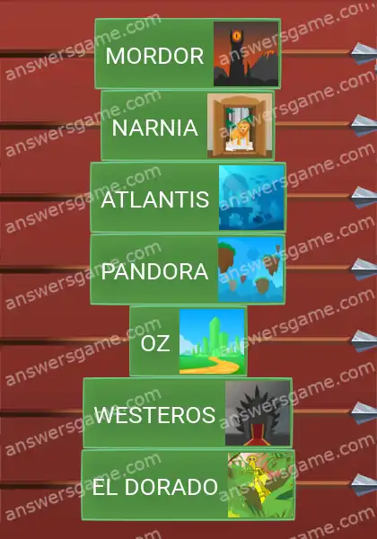 Respuestas al juego Word Logic Castillo 4 Países de ficción