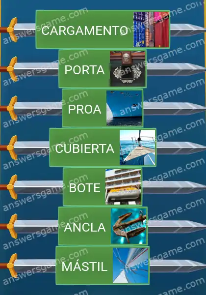 Respuestas al juego Word Logic Castillo 4 Partes del barco