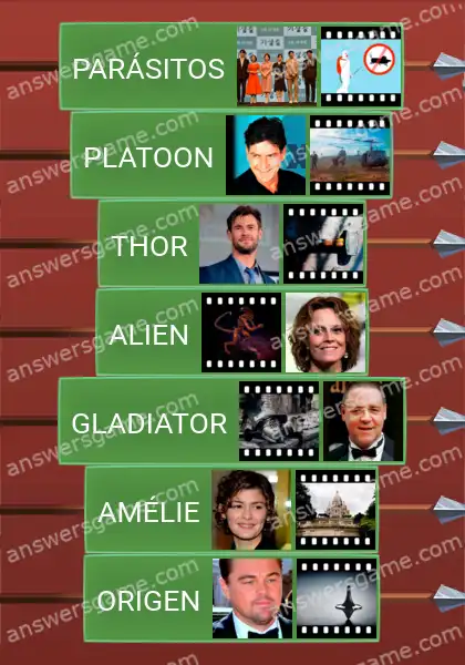 Respuestas al juego Word Logic Castillo 5 Película y actor