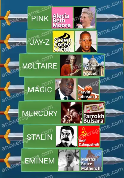 Respuestas al juego Word Logic Castillo 5 Sobrenombres