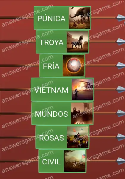 Respuestas al juego Word Logic Castillo 5 Guerras