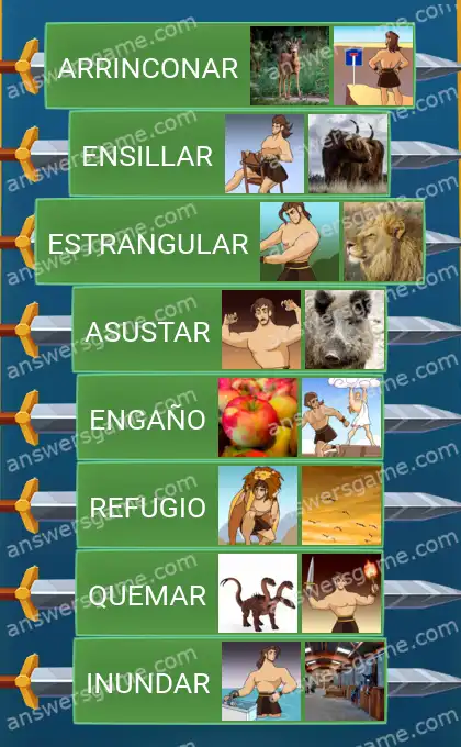 Respuestas al juego Word Logic Castillo 5 Trabajos de Hércules