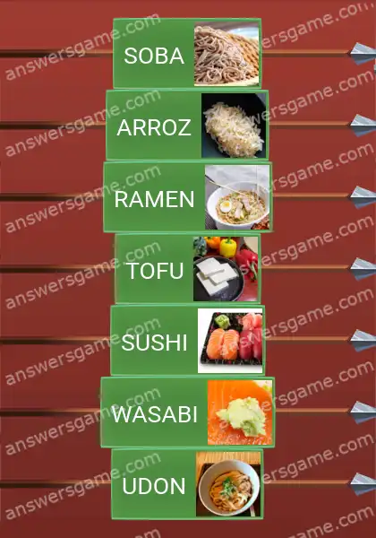 Respuestas al juego Word Logic Castillo 5 Cocina oriental