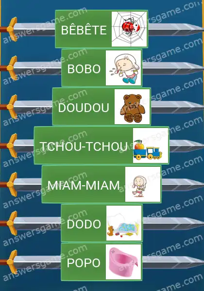 Les solutions pour le jeu Word Logic Chateau 1 Mots d'enfants