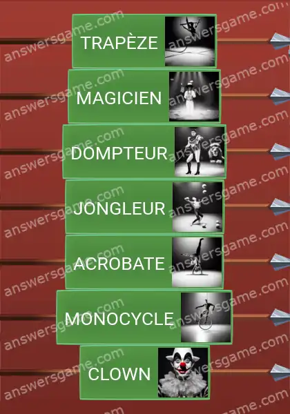 Les solutions pour le jeu Word Logic Chateau 2 Faire son cirque