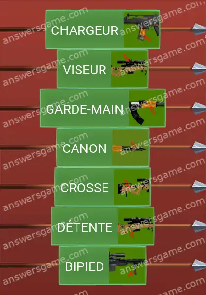 Les solutions pour le jeu Word Logic Chateau 2 Arme en kit