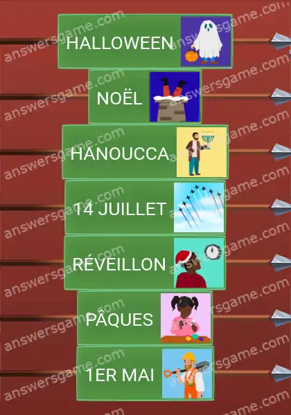 Les solutions pour le jeu Word Logic Chateau 2 Jours de fête